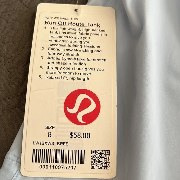 Lululemon Run Off Route tank NWT 8 light blue - Picture 8 of 8